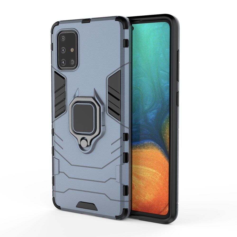 For Samsung Galaxy A71 Armor Case With Stand Magnetic Ring Holder Bracket Anti-Fall Soft Edge Shockproof Back Cover Casing
