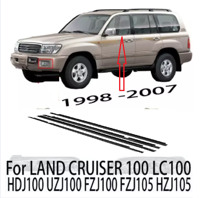 4pcs weatherstrip window seal car window moulding trim seal door out for toyota land cruiser 100 lc100 1998 1999 2000 2001 2002 2003 2004 2005 2006