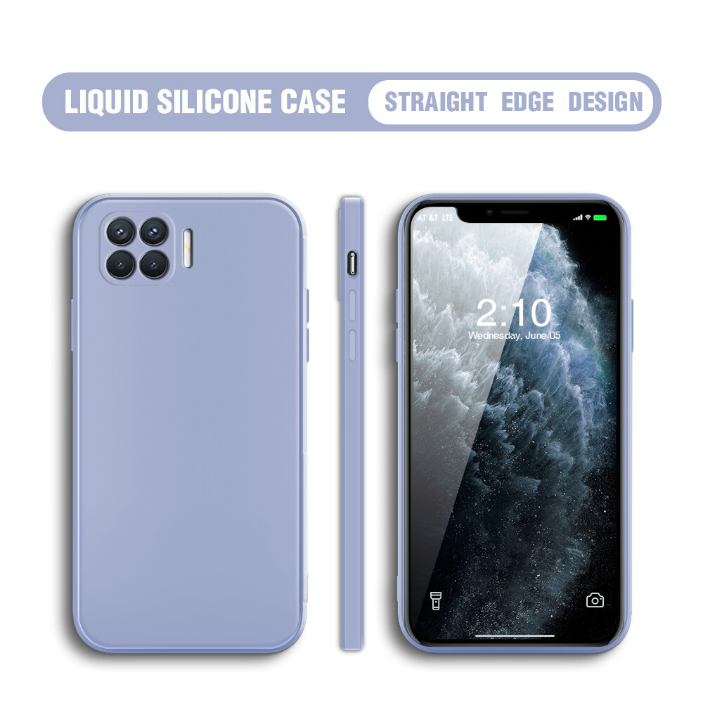 Hontinga Casing Case For OPPO A93 2020 Reno4 F Reno 4 4G Case Square Original Liquid Soft Silicone Full Cover Camera Protection Shockproof Rubber Cases Back Cover Phone Casing Softcase For Boys Girls Men Women