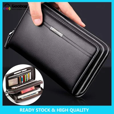Men Long Wallet Large Leather Purse Business Handbag Phone Wallet