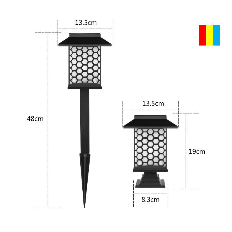 YONUO Đèn Led  Đèn Năng Lượng Mặt Trời Hình Cột Trụ Cảm Ứng Điều Khiển Ánh Sáng, Cắm Ngoài Trời Chống Nước, Trang Trí Sân Vườn Đèn Sử Dụng Kép-INTL