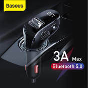 Baseus Bluetooth Car Charger with FM Transmitter and Dual USB