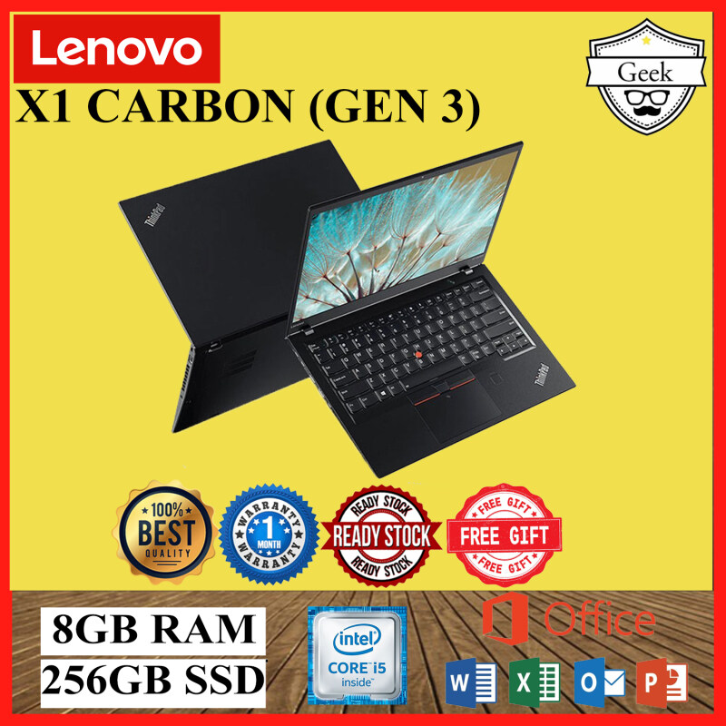 Lenovo ThinkPad X1 Carbon (GEN 3 ) / Core i5-6th Gen / 8GB RAM / 256GB SSD / 14 Inch Malaysia