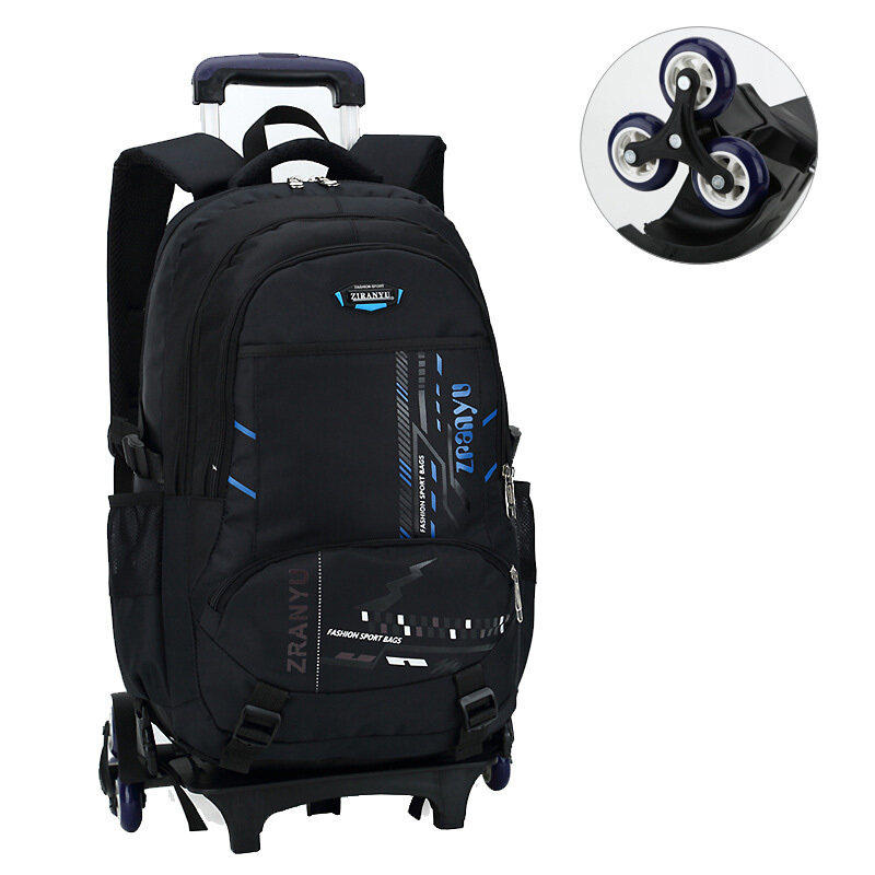 Reduce Burden Protecting Spine Three-wheels Middle School Students Schoolbags Grades 3-6