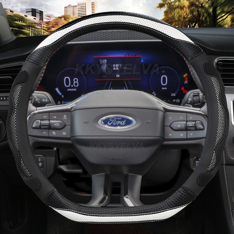 D type car steering wheel cover for ford focus st-line fiesta st-line 2018-2019 fiesta st 2019 focus st 2019-2020 escort evos