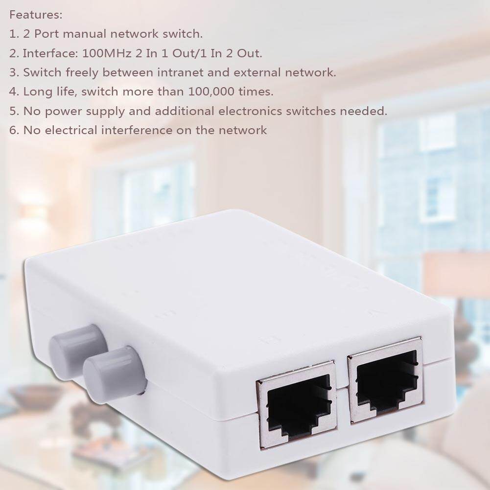 Công Tắc Mạng RJ45 2 Cổng Mini, Hộp Mạng Ethernet Bộ Chuyển Đổi HUB