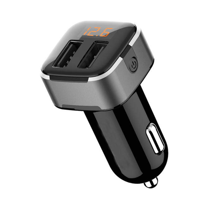 Car charger dual USB car charger multi-function digital display voltage and current with independent switch