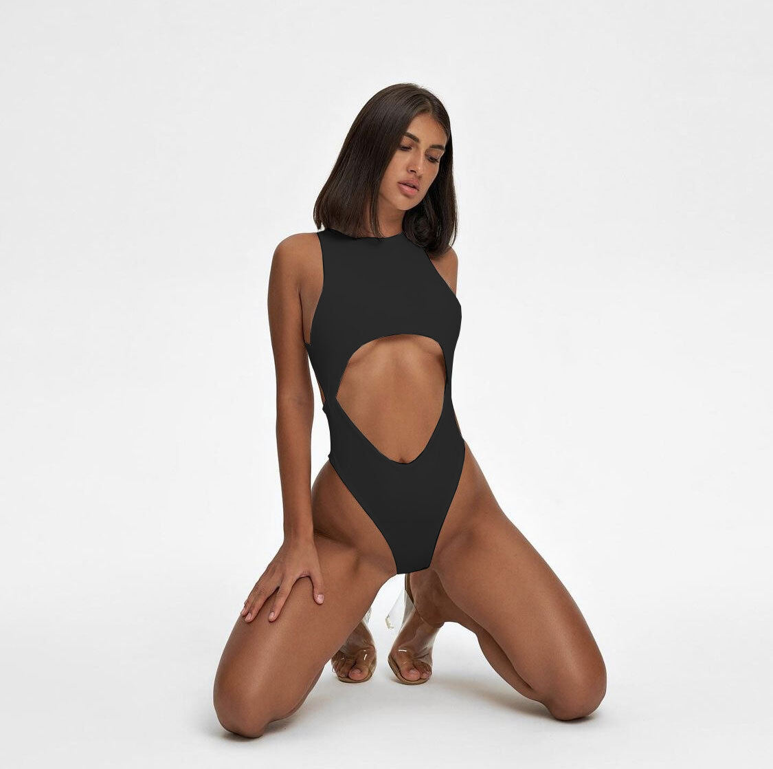 Gadinus skims bodysuit chạm khoét thời trang áo lưng trần không tay Bộ đồ liền quần tạo dáng bó sát gợi cảm phù hợp với phụ nữ lễ hội trang phục SX-TO0134