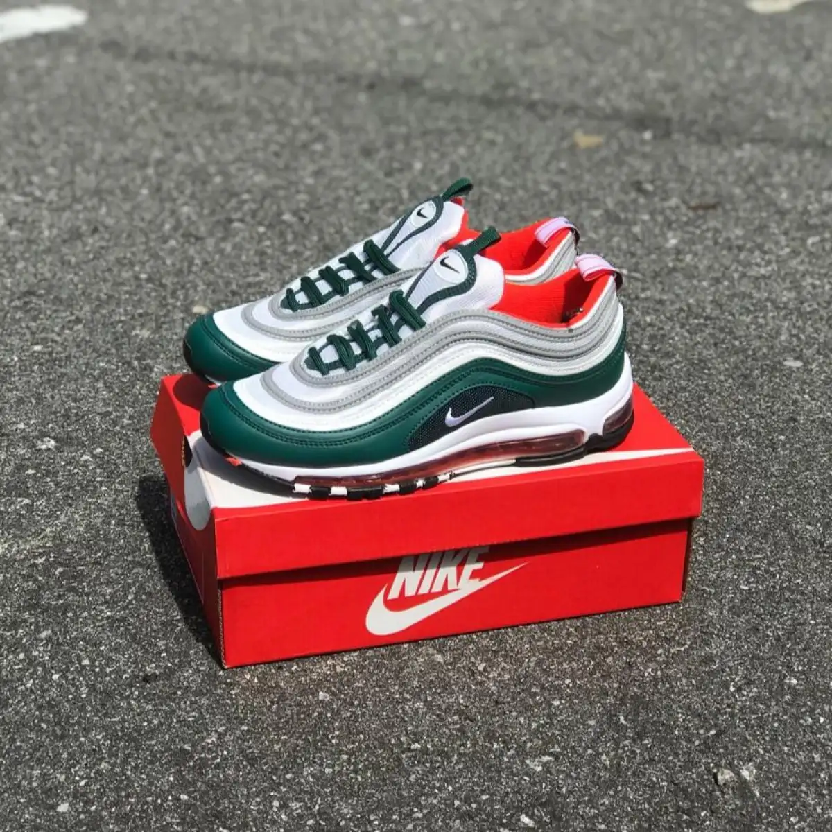 nike air max 97 silver green