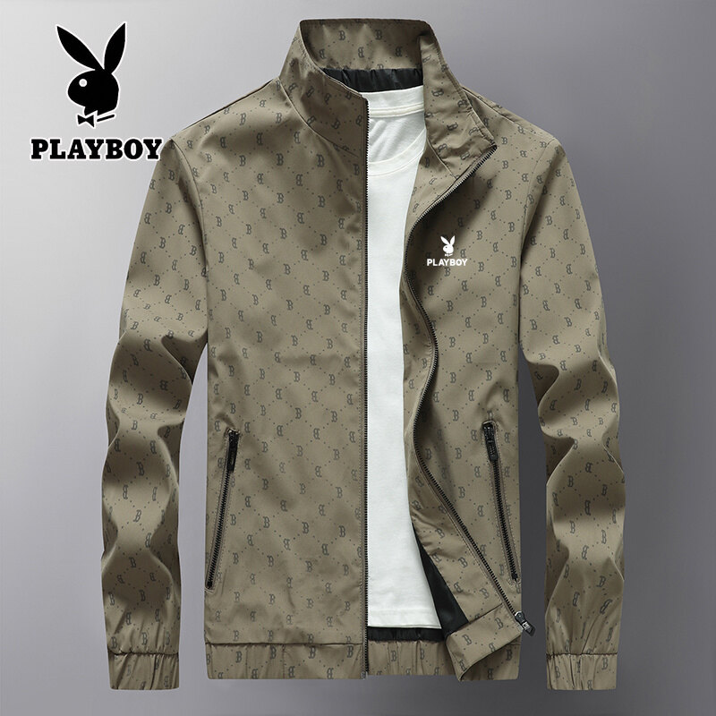 PLAYBOY Fashion Men's Casual Jacket Men's Lightweight Jackets High Quality Bomber Jackets Alphabet printed standing collar business casual jacket