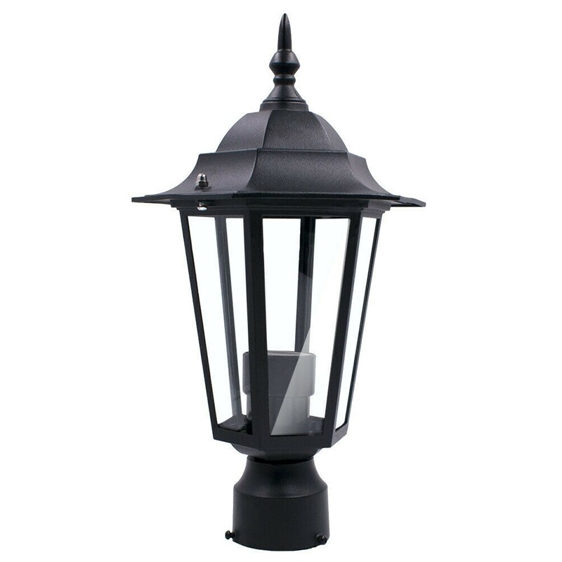 Post Pole Light Outdoor Garden Patio Driveway Yard Lantern Lamp Black Top Lazada Singapore Post Pole Light Outdoor Garden Patio, Outdoor Pole Lamps Black