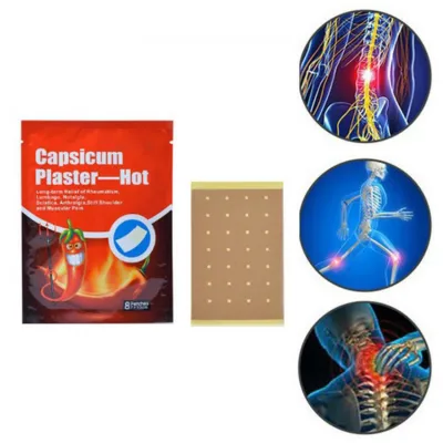 8Pcs /Pack Capsicum Plaster Hot Muscle Fatigue Neck Pain Backache Shoulder Joint Pain Patch Body Massager