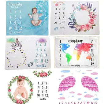 personalized baby milestone blanket boy