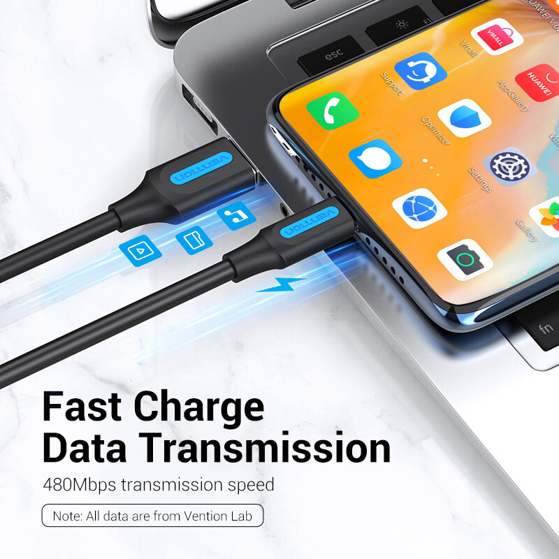 Vention Cáp USB 2.0 Type C - Tốc Độ 480Mbps, Dòng Điện 3A, Sạc Nhanh 60W, Dây Mềm Dẻo Bền Bỉ