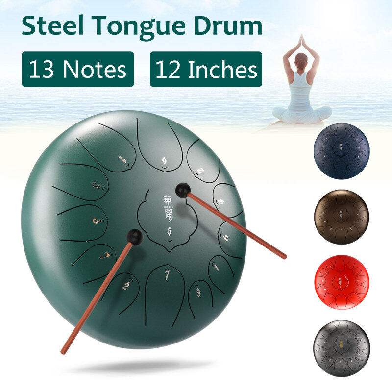12 Steel Tongue Drum C Major Scale 13 Notes Handpan Hand Tankdrum + Bag Mallet Malaysia