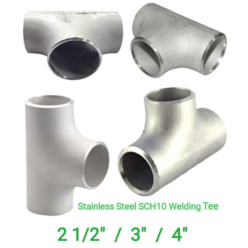 SCH10 Stainless Steel Welding Tee SUS304# 2 1/2" / 3" / 4" | Lazada