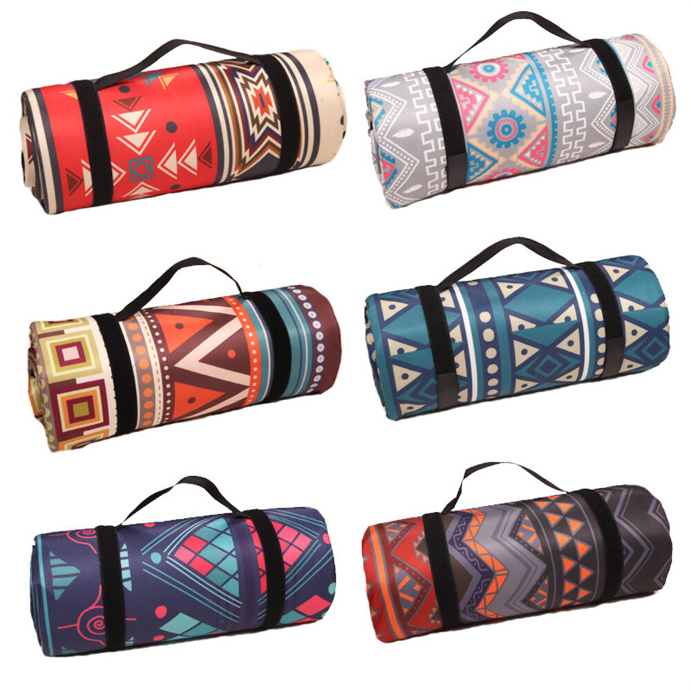 Moistureproof Plaid Pad Picnic Nation Blanket Style Printed Folding Camping Mat Beach