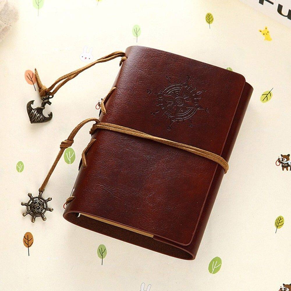 MMLUCK Personalized Gift Best Selling Replaceable Blank Paper Classic Retro Style Vintage Notebook Rope Tying Notebook Leather Diary Book Notepad Sketchbook