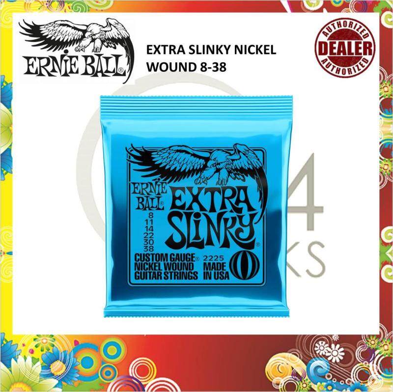 Ernie ball 2225 Nickel Wound Electric Guitar Strings 08-38 Extra Slinky Malaysia