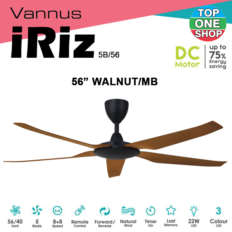 Alpha Vannus IRIZ LED / Non LED 56 40 inches DC Motor 3 Colour LED Remote Control Ceiling Fan