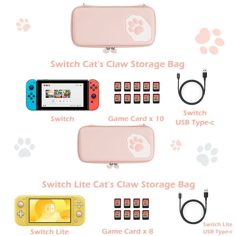 Ốp Nintendo Switch Túi Đựng CP Móng Mèo Hộp Vỏ Cứng Bằng Silicon NS Cho Switch Lite Phụ Kiện Máy Chơi Game