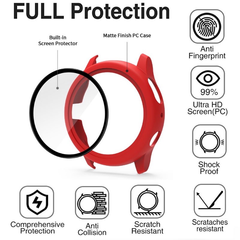 CCLCC Ốp Bảo Vệ Màn Hình Tương Thích Với Samsung Watch Active 2 40Mm 44Mm/Ốp Bảo Vệ Toàn Diện Samsung Watch 4 40Mm/44Mm