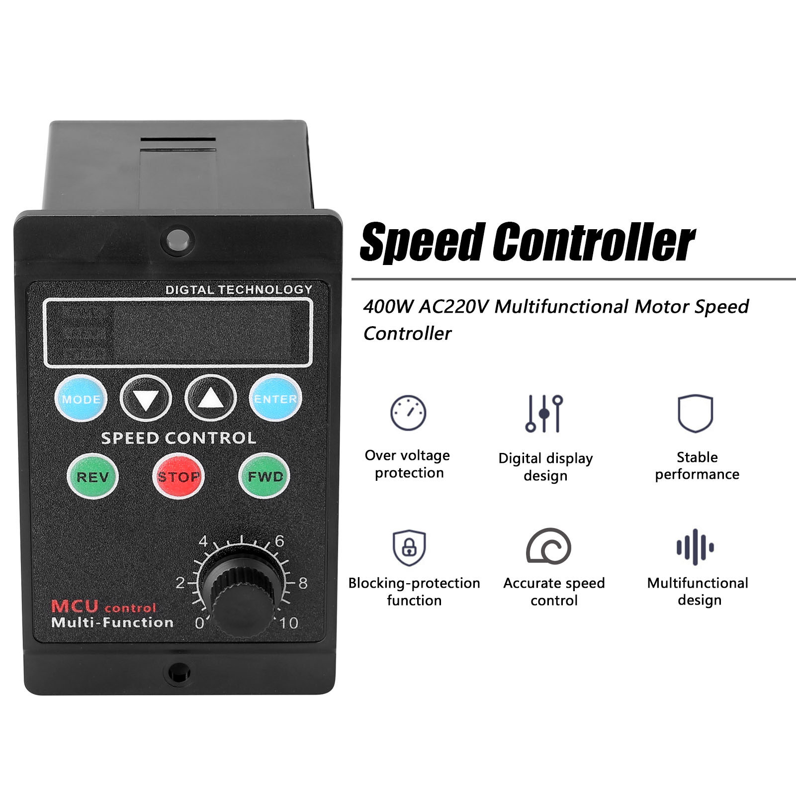 KKmoon 400W AC220V Multifunctional Motor Speed Controller Motorspeed Regulator Controller Display Rate Target Value Settable