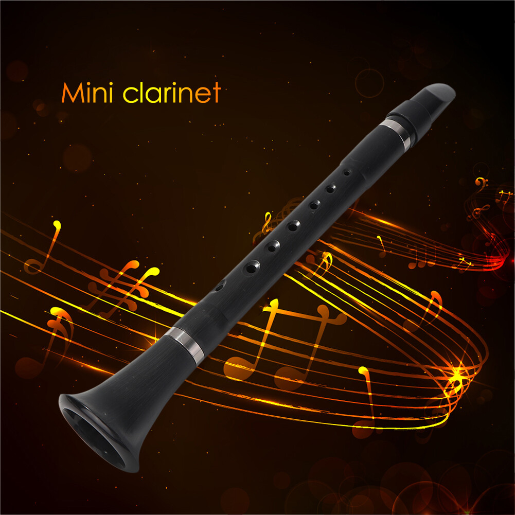 Nhạc Cụ Kèn Clarinet Dẹt Bb B Mini Bỏ Túi Cho Người Mới Bắt Đầu Practice-38X6.5X6.5CM