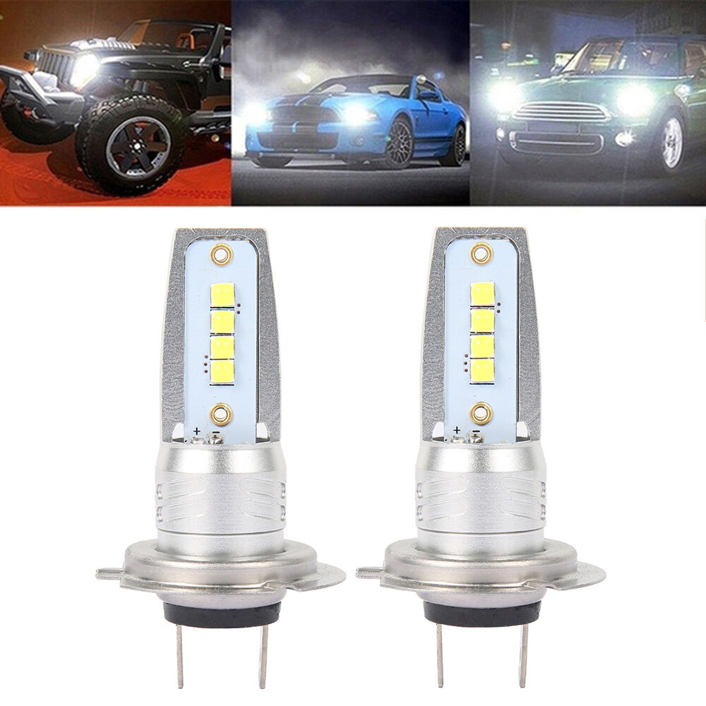 2Pcs H7 LED Headlight Bulbs Conversion Kit Hi/Lo Beam 55W 8000LM 6000K High Bright