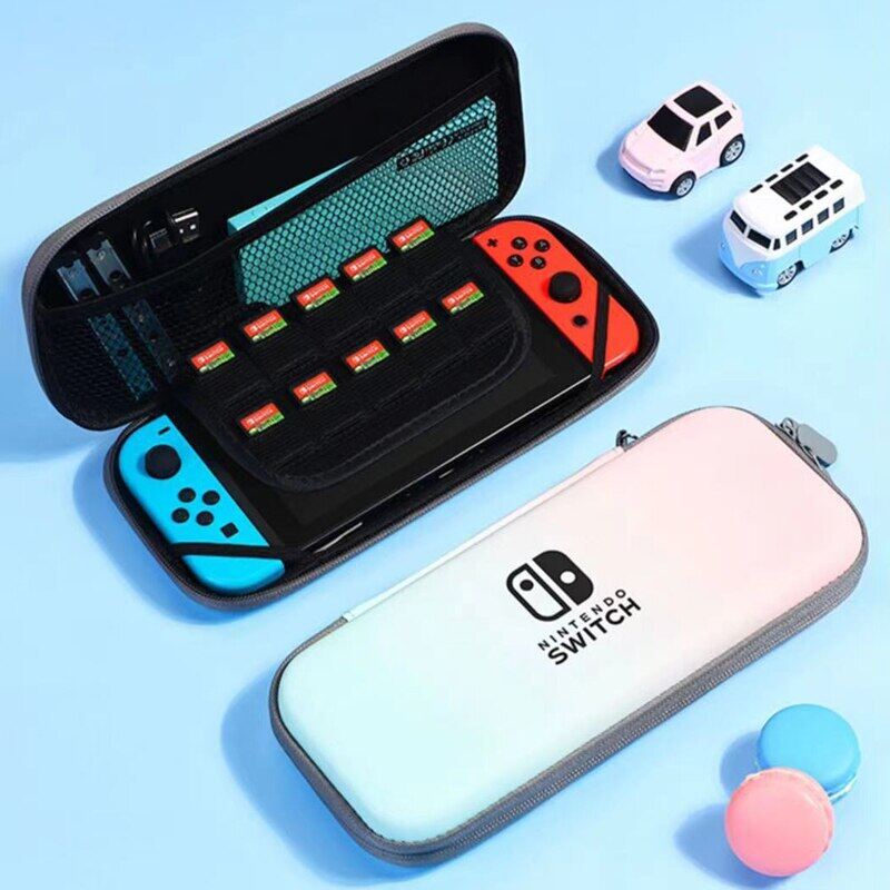 Carrying Case for Nintendo Switch Protective Case Cover Storage Bag PU Gradient for Switch OLED Travel Portable Pouch Accessory