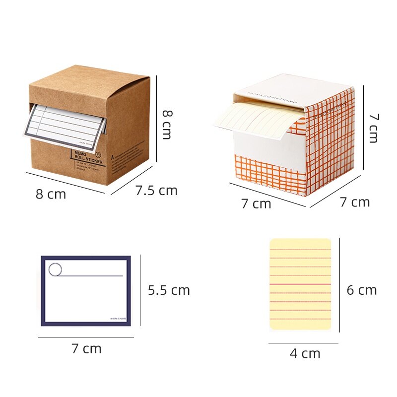 250 Sheets Tearable Pull-out Memo Paper Set School Office Creative Scroll Sticky Notes