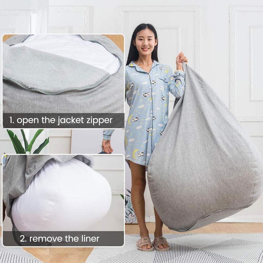 Beanbag Bìa, LƯỜI BIẾNG Sofa Bìa, Túi Đậu Lớn Màu Trơn Dày Vỏ Lót Trang Trí Nhà Cửa