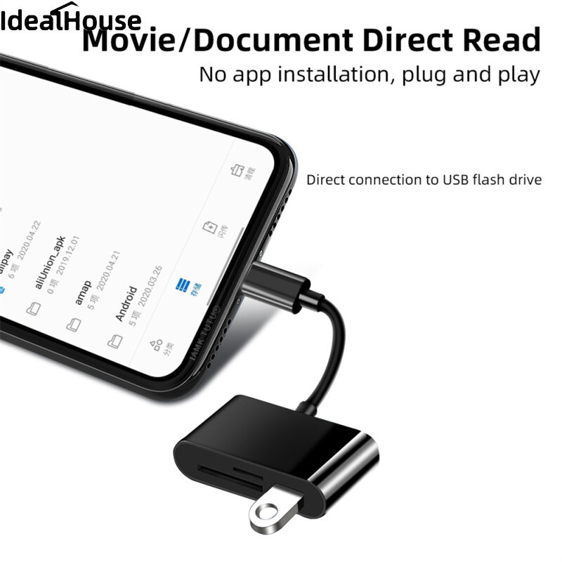 IDealHouse【Fast Delivery】Usb Type C Card Reader Otg Adapter Micro Usb Sd/tf Card Reader For Android Phone Computer Multi-function Data Transfer Cable