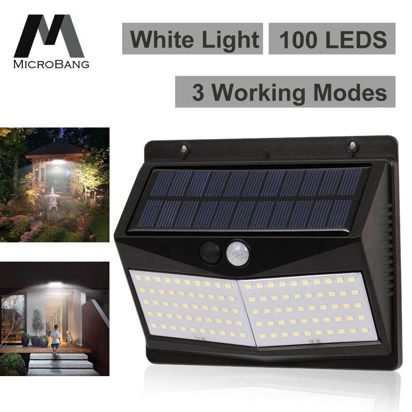 Microbang Upgraded 100 Led Solar Lights Outdoor Lighting Wall Light Waterproof Motion Sensor Wireless Powered Lamp Outside Security Night For Driveway Patio Garden Path Warm White Lazada Microbang Upgraded 100 Led Solar Lights, Solar Powered Night Light Outdoor