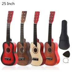 Guitar Acoustic Basswood 25 Inch + Túi + Chọn + Dây Cho Trẻ Em Và Người Mới Bắt Đầu Màu Hoàng Hôn