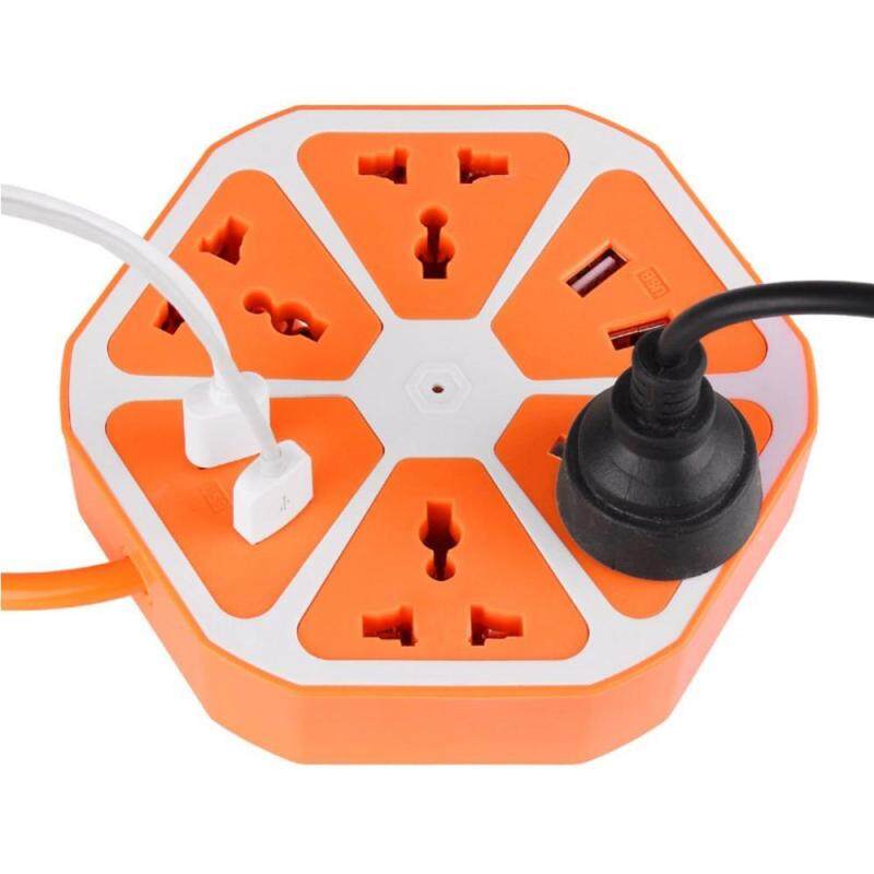 Bsex USB Quick Charger 4 Way Port Universal Outlet Power Socket Strips Desktop On OFF (US Plug)