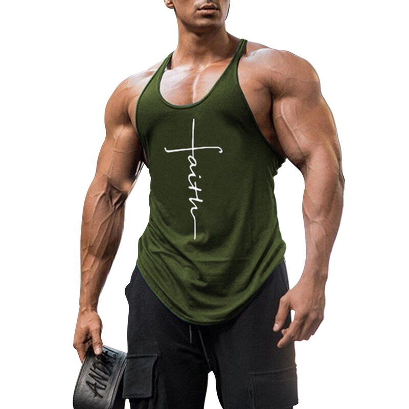 Men Gym Tank Top Fitness Clothing Summer Gym Clothing For Male Sleeveless Vest Plus Size Top