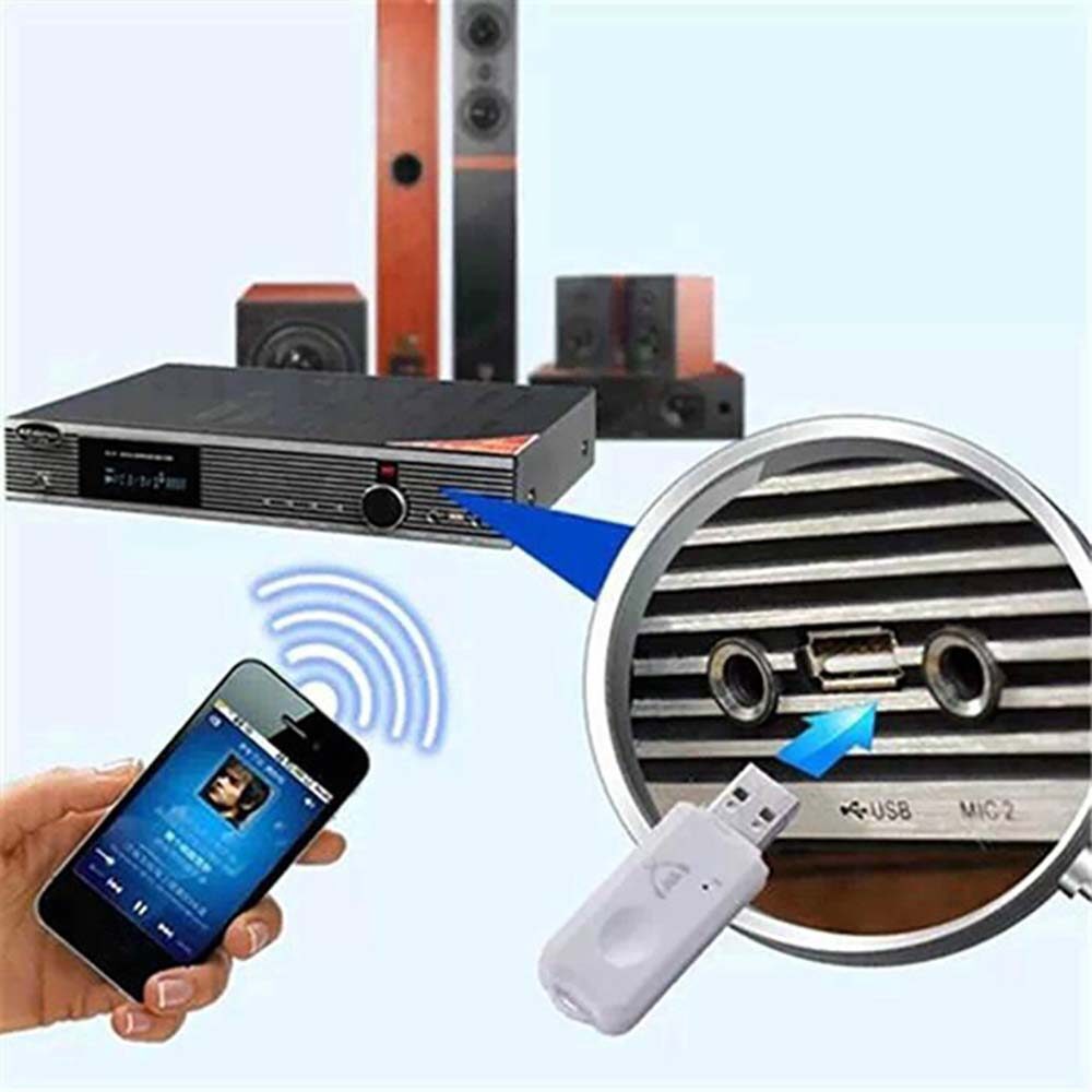 BOKEWU USB Wireless Bluetooth 5.0 Receiver Car Stereo Audio Adapter for Computer Laptop Speaker Headset