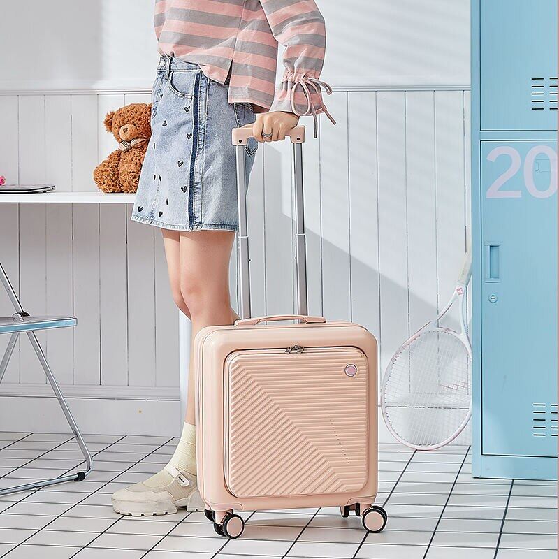 18 Inch Travel Suitcase,Women Men's Business Luggage,Cabin Rolling Luggage,2PCS Trolley Luggage