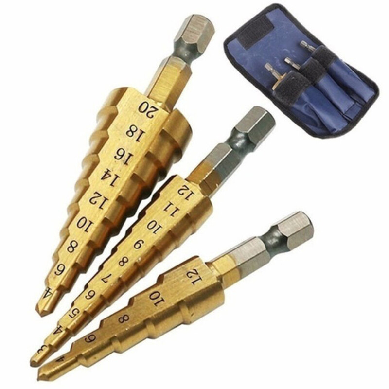 HITN Bộ 3/5 Mũi Khoan Bước Nhiều Lỗ 50 Kích Cỡ HSS Cobalt