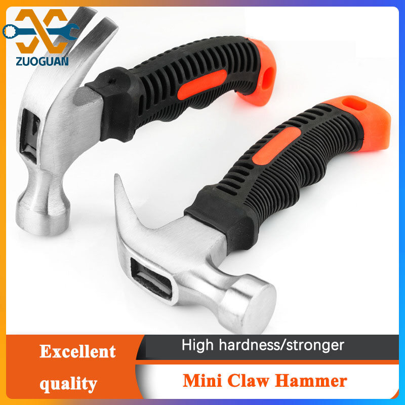 ZUOHUAN Claw hammer, small hammer, short-handled hammer, hammer, short-fiber handle, pocket-sized, steel-headed hammer, rubber hammer, rubber hammer