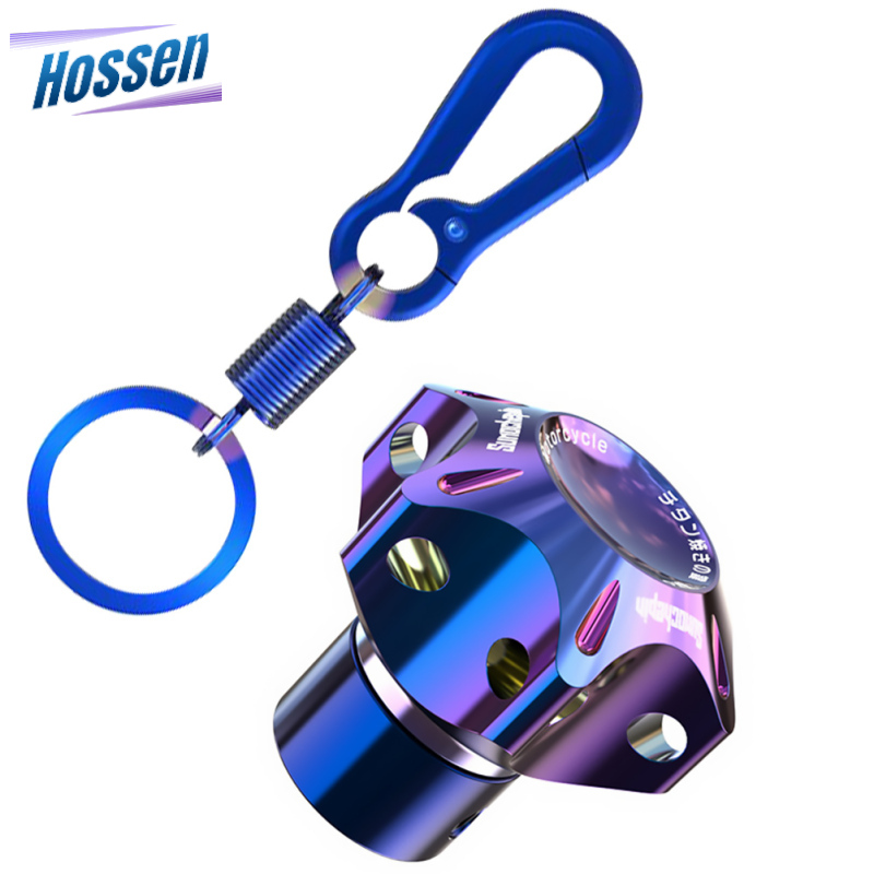 Hossen General CNC Modified Burnt Titanium Key Head Racing Boat Hexagonal Burnt Titanium Key Head Key Chain