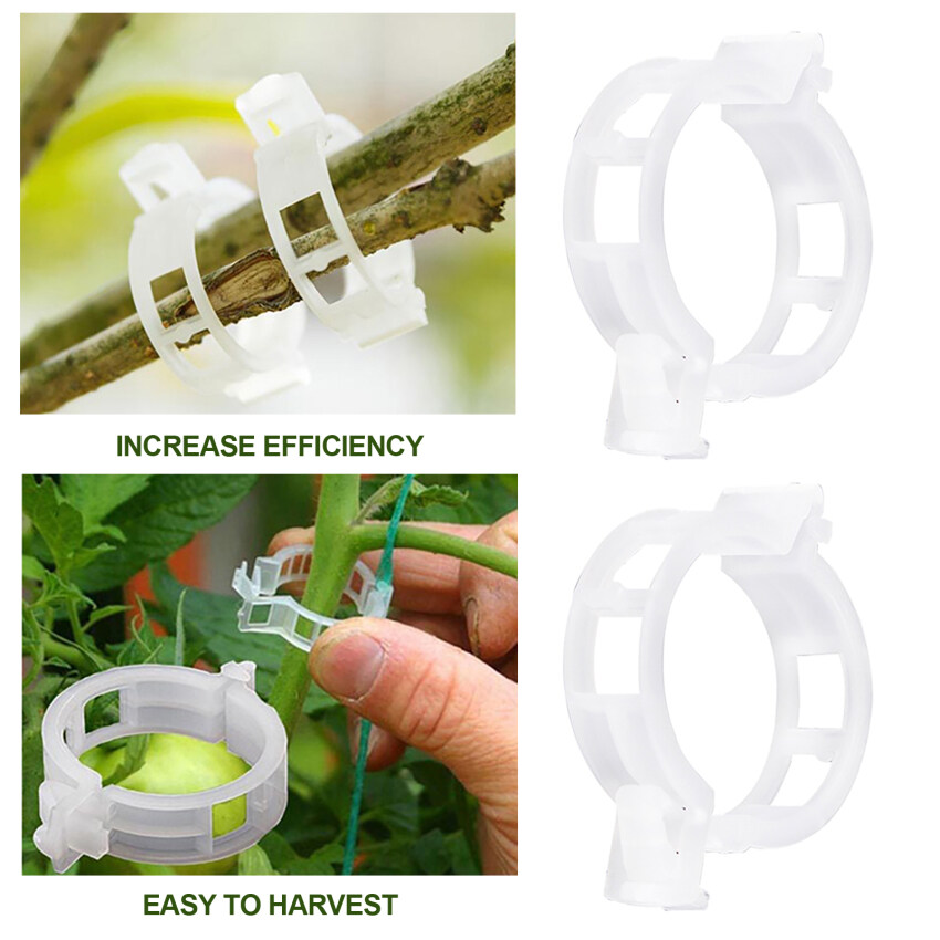 【Brand New】50/100Pcs Plastic Plant Support Clips for Tomato Hanging ...