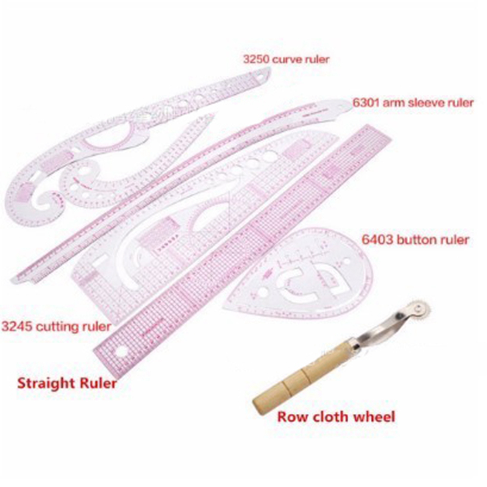 Sewing Ruler Set High Transparency Built in Scale Bendable Flexible Plastic Clear Sewing Accessories for Tailors