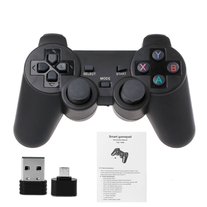 2.4g wireless controller gamepad + micro usb otg adapter for ps3 android phone tv box