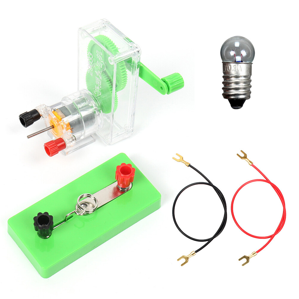 Children DIY Hand Crank DC Generator Model Fan Kit Experiment Kid Education Toy