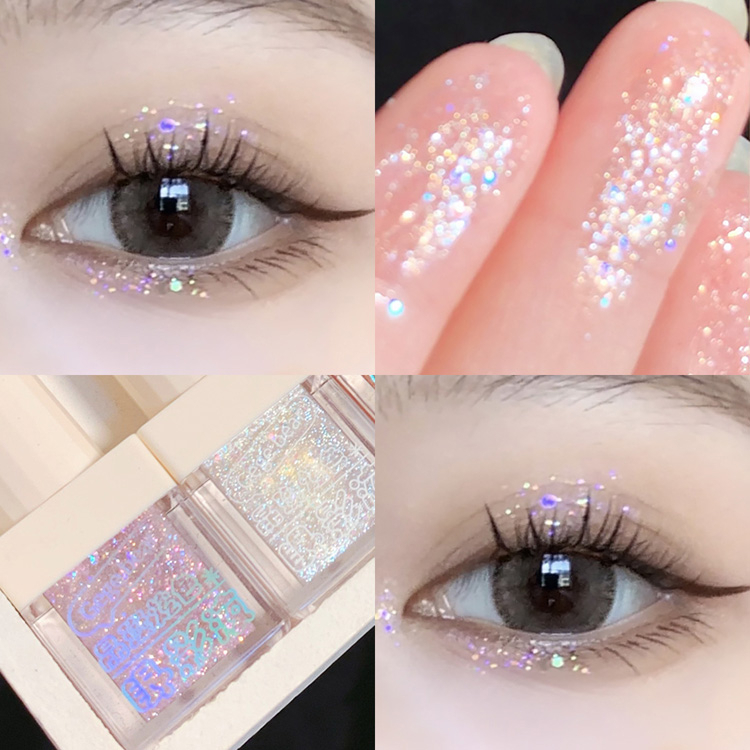 Gecomo lấp lảnh chất lỏng Eyeshadow dài màu bền Pearlescent Shinny bột phấn mắt