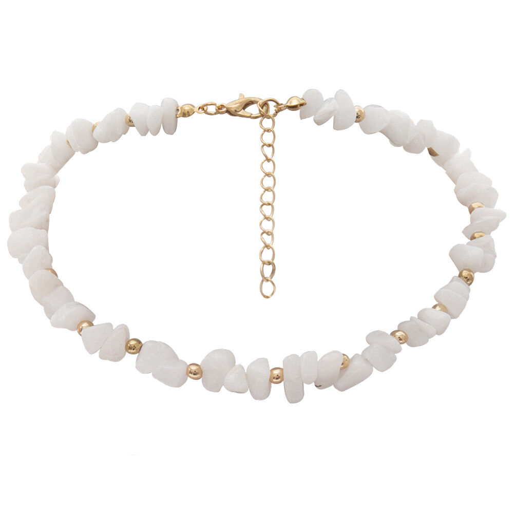 Gravitational wave Bohemian Summer Beach Women Irregular Stone Beaded Choker Necklace Jewelry
