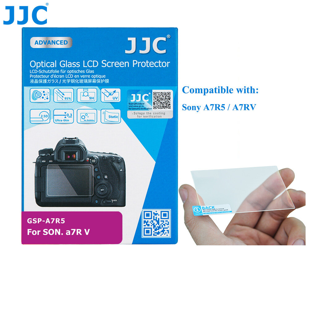 Jjc tempered glass lcd screen protector for sony alpha 7r v a7r5 a7rv a7r v camera, anti-scratch, hd clear, bubble-free tempered glass screen shield