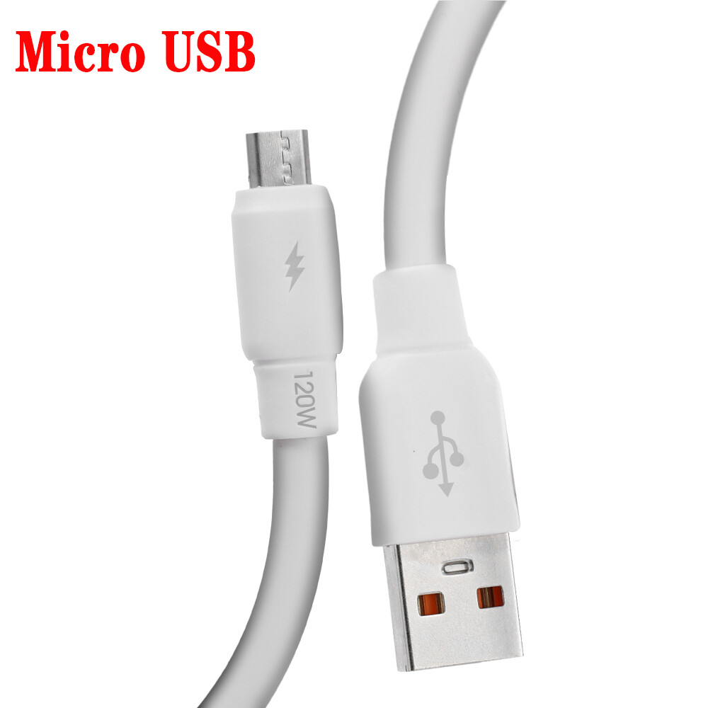 120w 6a micro usb type c cable super fast charging cord high-speed mobile phone thicken data cables for samsung xiaomi huawei oppo